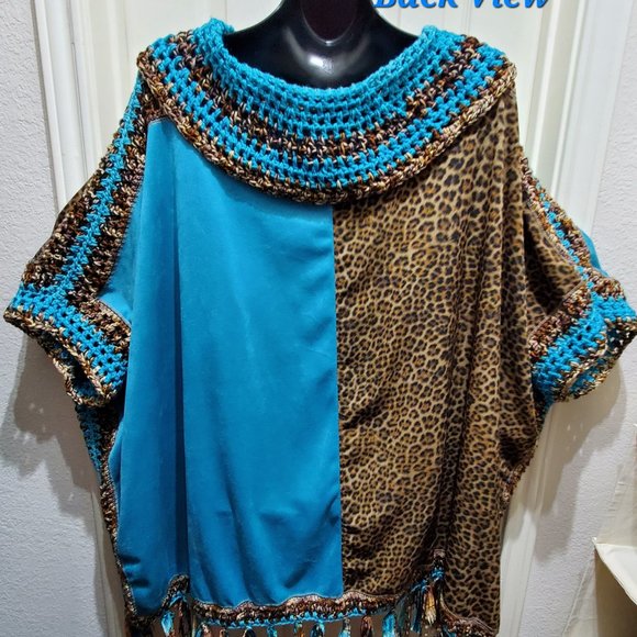 Handmade Quality Original Pullover Design Cape Shawl Sweater, On… - Picture 4 of 12